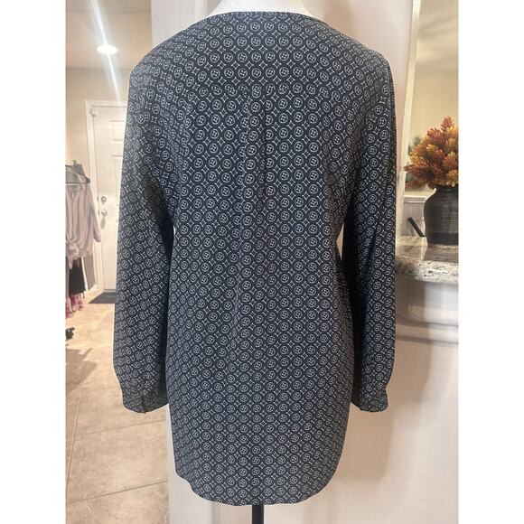 JOIE Nepal Medallion Tile Print Silk Top in Black, Small 4-6 - Picture 5 of 7